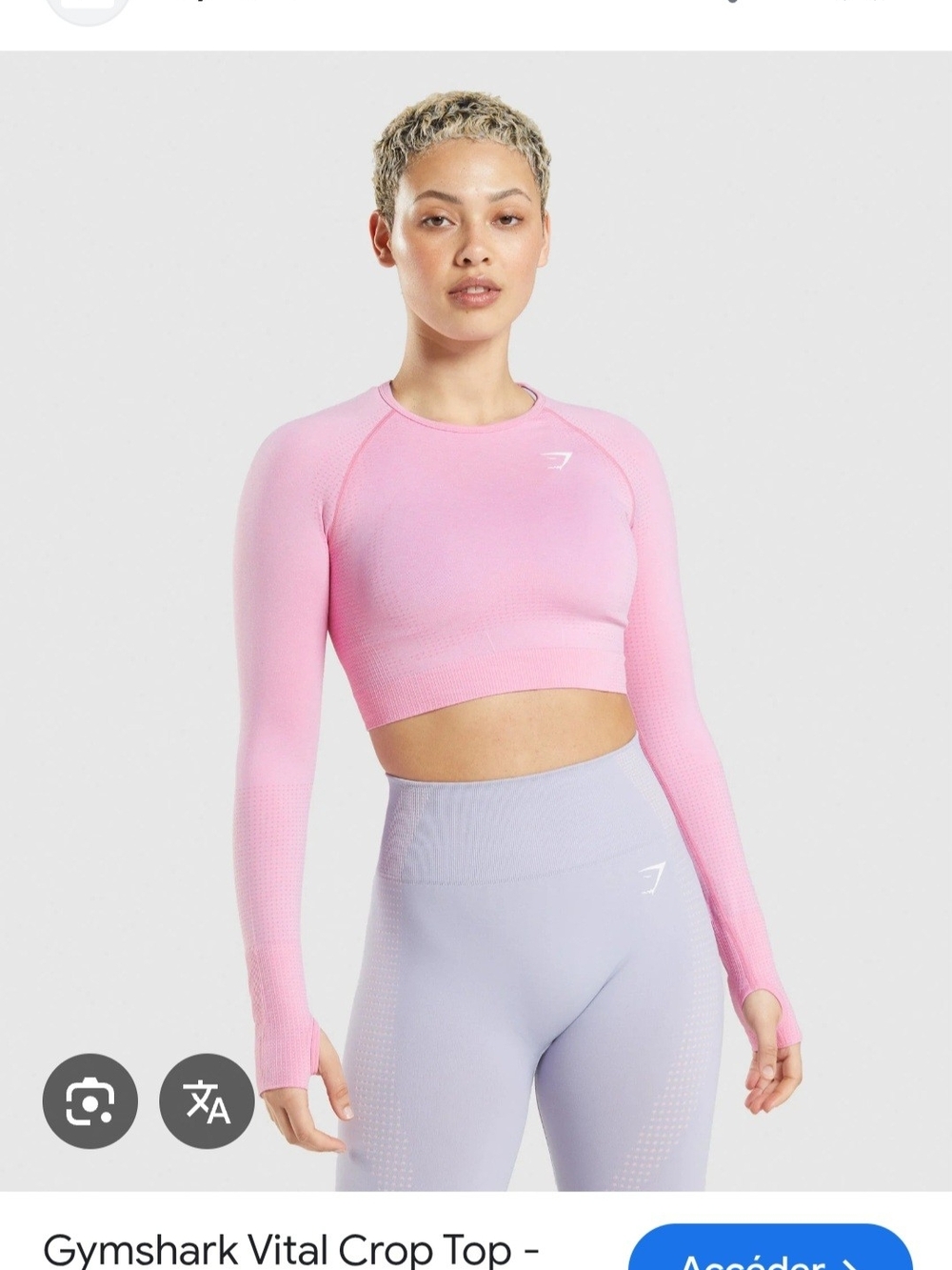 Gymshark Vital Long Sleeve Crop Top - Pink.small NWOT